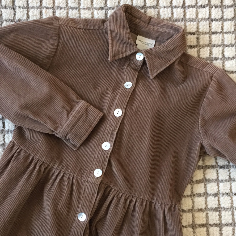 Women’s Corduroy Midi Dress in Taupe